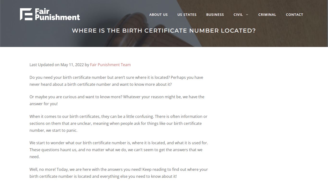 Where Is The Birth Certificate Number Located? - Fair Punishment