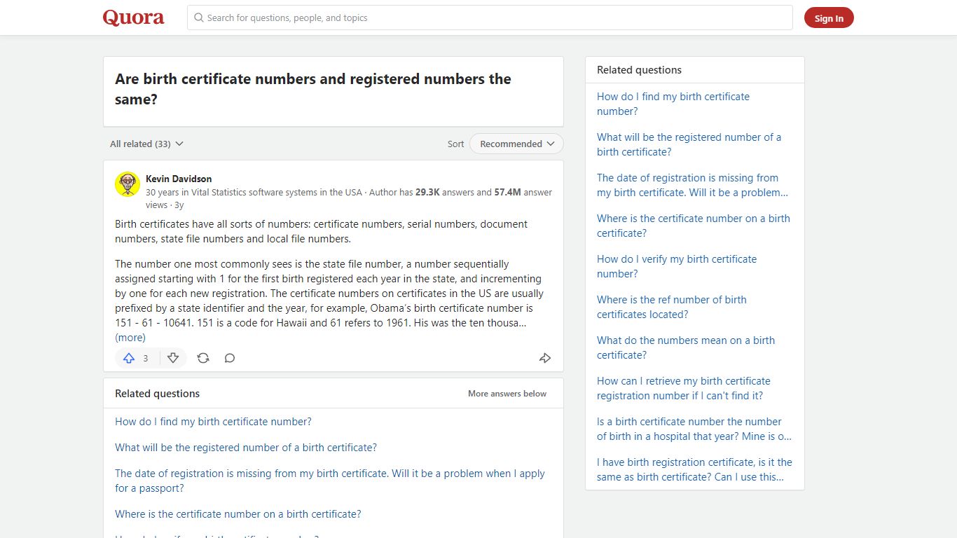 Are birth certificate numbers and registered numbers the same?